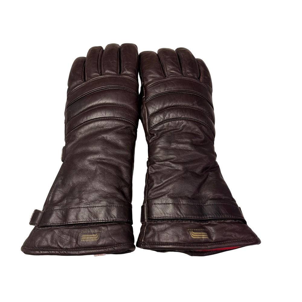 Hondaline Leather Motorcycle Gloves Mens XL Brown Insulated‎ Winter Riding
